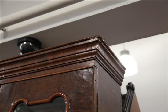 An early 18th century walnut bureau bookcase, W.3ft 2in. D.1ft 11in. H.7ft